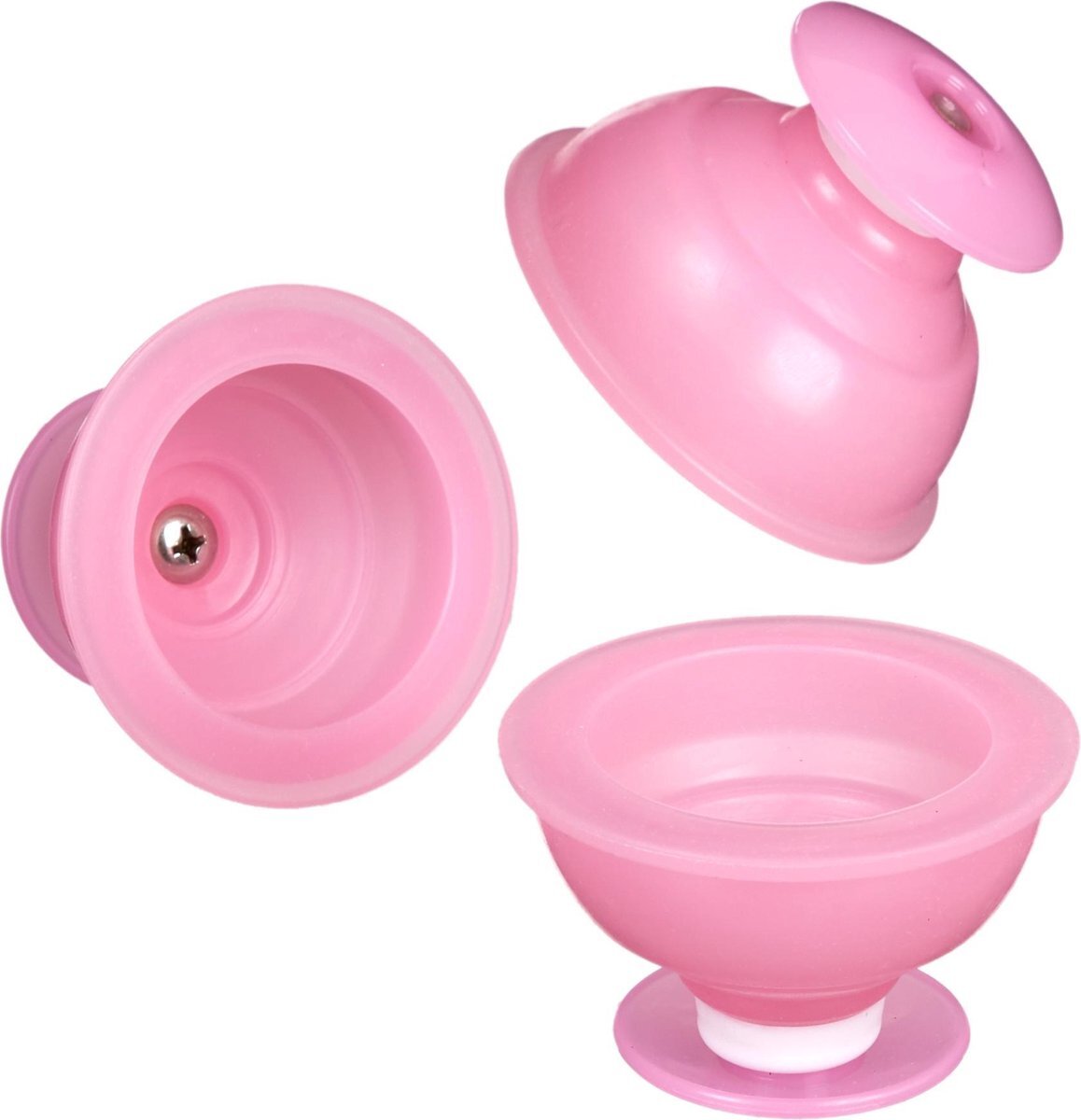 scarlet bijoux scarlet health | cupping glas "Campana Med"; set van 12 siliconen belletjes voor een professionele cupping massage; 45 mm diameter; BPA-vrij; voor mannen en vrouwen. Rozig