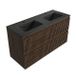Saniclass Badkamermeubelset - 120x45x62cm - Vygo keramische wastafel zwart - 2 wasbakken - zonder kraangaten - 2 lades - mat eiken charcoal