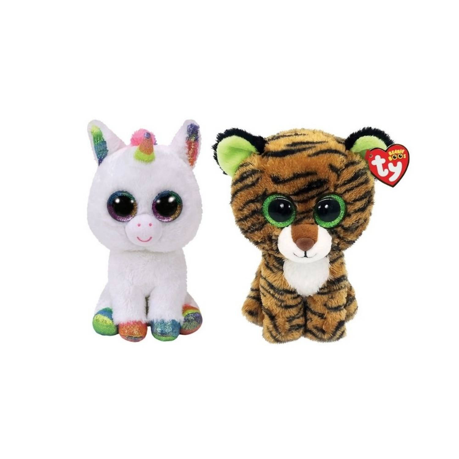 TY - Knuffel - Beanie Boo's - Pixy Unicorn & Tiggy Tiger