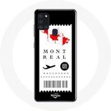 Maniacase Hoesje voor Samsung Galaxy A21S Vliegticket Montreal