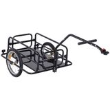 Homcom Fiets Cargo Trailer Met 2 Wielen 155X71,5X77 Cm Zwart