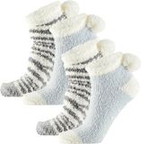 Apollo Chaussettes enfant - 2 pack - bleu/blanc - taille unique - peluche - chaud