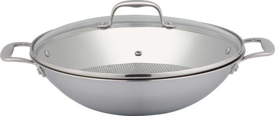 Sola Green Cooking Wokpan - Ø 32 cm - Zilver - Inclusief deksel