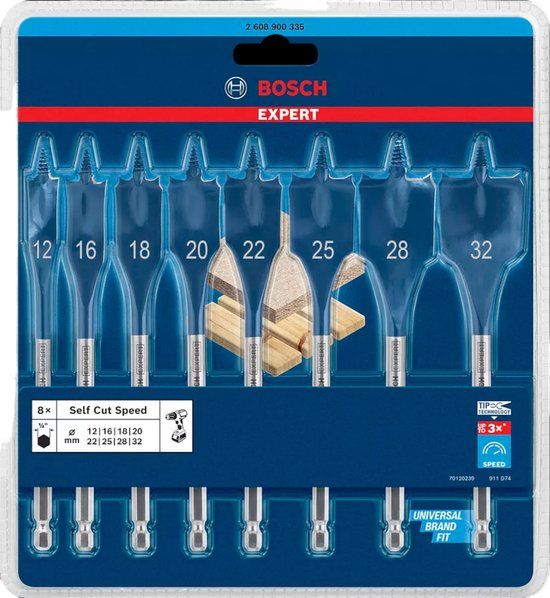 Bosch EXPERT Self Cut Speed Speedborenset - 8-delig - 12/16/18/20/22/25/28/32mm