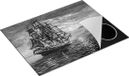Chefcare Inductie Beschermer Oude Piratenschip Zeilboot - Zwart Wit - 77x59 cm