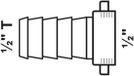 KIRCHHOFF Raccord de tuyau, chrome, 1/2"M x 1/2"T