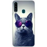 Samsung Galaxy A20s Cat met bril Siliconen hoesje