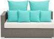 Anna's Collection Banc/coussin de jardin ensemble - intérieur/extérieur - 6 pièces - turquoise - 60x60 cm
