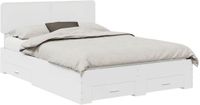 vidaXL Bedframe met lade en hoofdeinde Wit 140 x 200 cm Bewerkt hout
