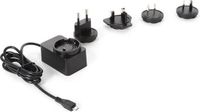 Velleman Universele lader met micro-USB-aansluiting, met 4 reisstekkers, geschikt voor Australië, Europa UK en US, 5 V 2.5 A, zwart