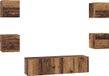 vidaXL Tv-meubelset Oud Hout Bewerkt Hout