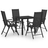vidaXL 5-delige Tuinset Aluminium Zwart