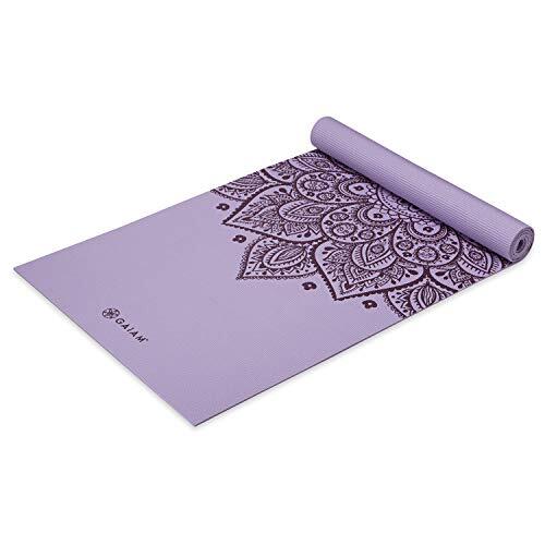 Gaiam Gaiam Yogamat Premium Print Antislip Oefening & Fitness Mat voor alle soorten yoga, pilates & Floor Workouts, Nieuwe Lila Zonnewijzer, 5mm