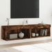 Maison Exclusive - Meuble TV avec éclairage LED, 2 pièces, chêne fumé, 60x30x30 cm