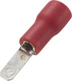 TRU COMPONENTS 736753 Platte stekker (male) Insteekbreedte: 2.8 mm Insteekdikte: 0.5 mm 180 ° Deels geïsoleerd Rood 100 stuk(s)