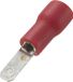 TRU COMPONENTS 736753 Platte stekker (male) Insteekbreedte: 2.8 mm Insteekdikte: 0.5 mm 180 ° Deels geïsoleerd Rood 100 stuk(s)