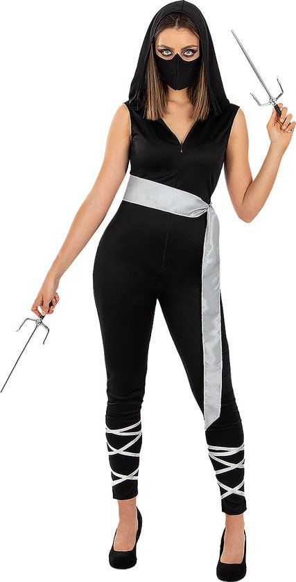FUNIDELIA Ninja Kostuum voor vrouwen - Maat S - Zwart