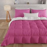 PETTI Artigiani Italiani - Winterdekbed 260x270 cm 2-Persoons Maxi, Warm Dubbelzijdig Dekbed Fuchsia Wit, Anti-allergisch Microvezel 300g/m², Zacht en Behaaglijk, Made in Italy