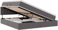 vidaXL Bed met opbergruimte en matras, grijs, 160 x 200 cm, kunstleer