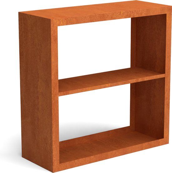 Geroba Egura Cortenstaal Houtopslag Onderverdeling 2 Vakken 1000x385x1000 mm