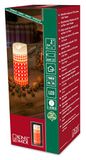 Konstsmide LED flikkerende echte wax batterij aangedreven vlamloze kaars/gebruik binnenshuis (IP20)/20 cm hoog 8 cm brede kaars/4 of 8 uur timer en echte vlamvormige LED/warm wit rood patroon