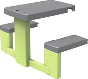 Smoby Life Picknicktafel, met 2 bankjes, UV-bestendig, gemaakt van gerecycled materiaal, geschikt voor Smoby huizen