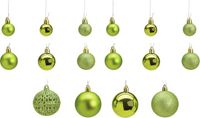 G. Wurm Kerstballen - set 50x st - lime groen - 3, 4 en 6 cm - kunststof