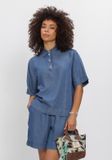 SELECTED WOMEN Slfjanna Oversize 2/4 Polo Shirt Dames - Jurken - Blauw - Maat 34