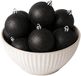 Decoris Boules de Noël - 12x pièces - noir - paillettes - D6 cm - plastique - décoration de Noël
