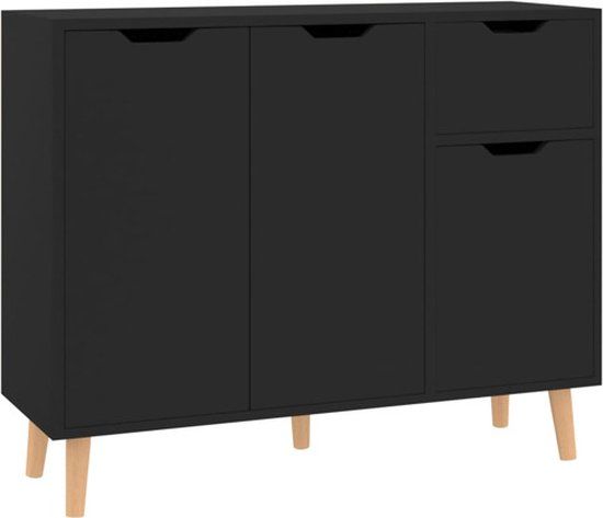 vidaXL Dressoir 90x30x72 cm Bewerkt Hout Zwart