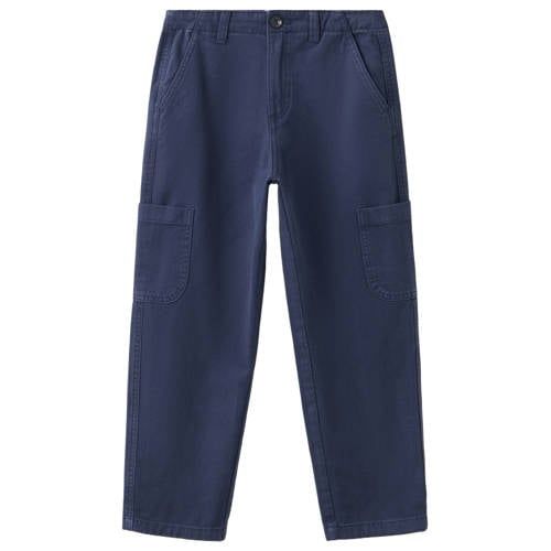 Mango Kids baggy cargo jeans - donkerblauw