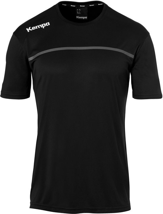 Kempa Emotion 2.0 Poly SS Shirt Heren Sportshirt - Maat XL - Mannen - zwart/grijs