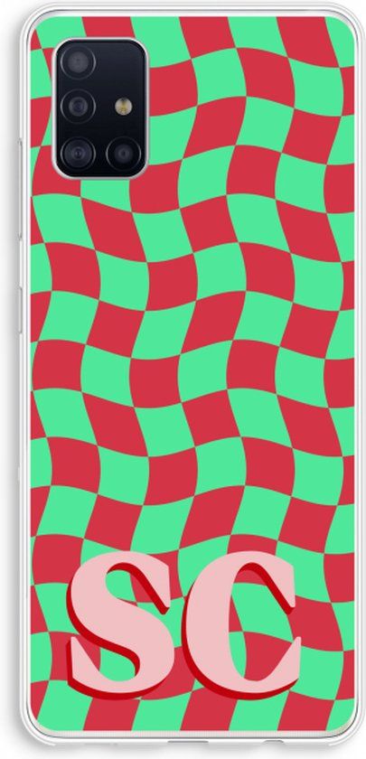 Case Company Samsung Galaxy A51 4G Hoesje - Grid Monogram - Soft Cover