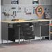 vidaXL Werkkast met lade 4 stuks Zwart Engineered hout en staal