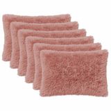 vidaXL - Kussensloop - 6 stuks - HEERLEN - Roze - 50 x 80 cm - Katoensatijn