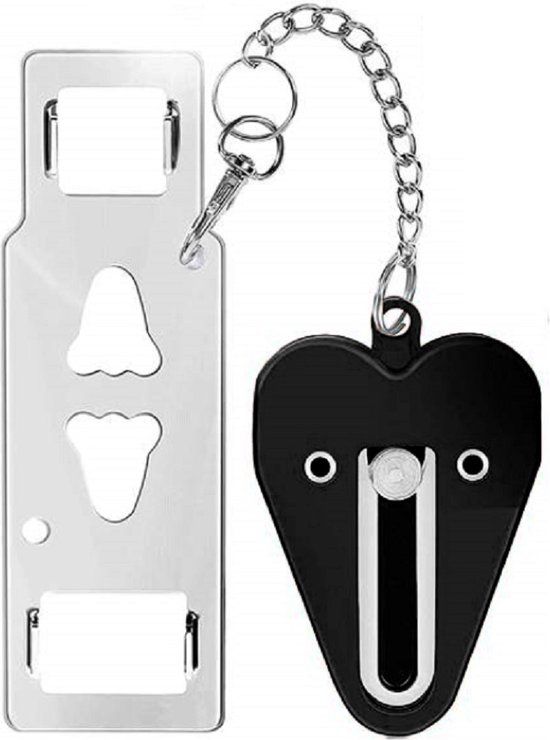 Purepeak Draagbaar Deurslot - Zwart - Portable Door Lock - Reis Slot Deur - Deurstopper