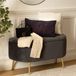 Atmosphera Solaro banc en velours avec rangement - 100x40x53cm - Gris foncé