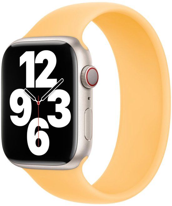 Apple Siliconen solobandje voor de Apple Watch | 44/45/46/49 mm - Maat 2 - Sunglow