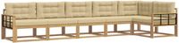 vidaXL - Hoek loungeset - 6 zitplekken - Polyester - Wit en Beige