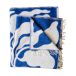 Fine Little Day Plaid Leaves 130x220 cm Bleu-blanc