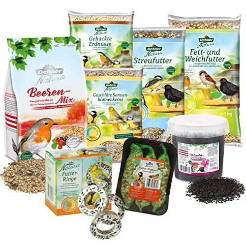 Dehner Natura Maxi, Voederbuffet Voor Wilde Vogels, Strooivoer En Snacks, 8-Delig