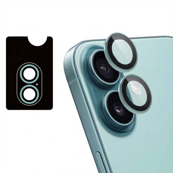 imoshion Camera Lens Protector - Geschikt voor Apple iPhone 16 Plus / 16 - 2 Pack - Teal