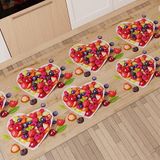 PETTI Artigiani Italiani - Keukentapijt, loper voor de keuken, antislip en wasbaar, 52 x 340 cm, aardbeienmotief, 100% Made in Italy