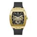 Guess GW0202G1 Herenhorloge Chronograaf Double Square Zwart/Goudkleurig Staal