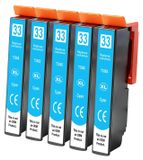 Epson 5 x 33XL Cartouches d'encre Cyan pour Imprimantes Epson