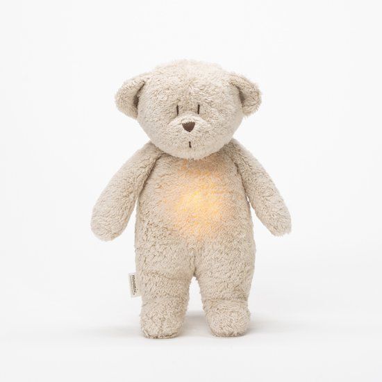 Moonie The Humming Bear Sand Natur 2.0 - organic - hartslag knuffel - beer