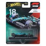 Hot Wheels Premium metalen Formule 1 raceauto, schaal 1:64, Aston Martin Team - Lance Stroll