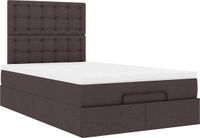 vidaXL Ottoman bed met matras 120x200cm stof donkerbruin