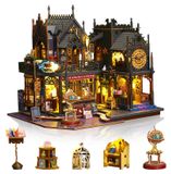 Merkloos Poppenhuis Houten Bouwset - Met Meubels en Accessoires - Voor Volwassenen en Jongeren - Creatief Cadeau