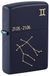 Zippo Stormaansteker, Zodiac Gemini, mat-marineblauw, lasergravure, hervulbaar, herbruikbaar, windbestendig design, cadeaudoos, gemaakt in de VS